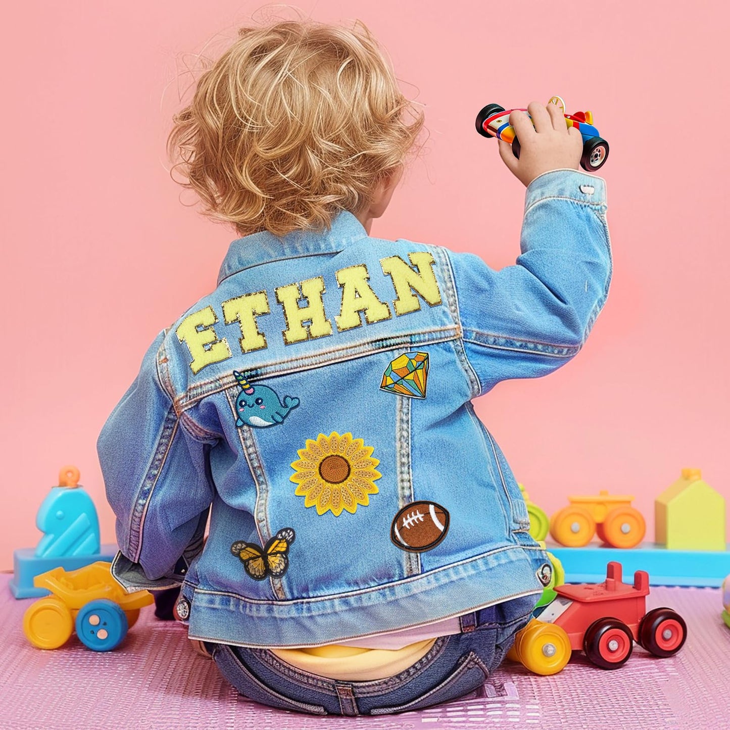 Infinity Kid's Personalized Patch Denim Jacket