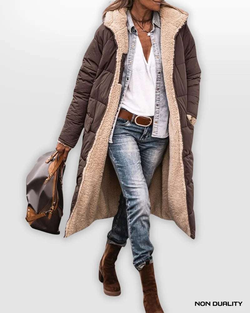 Dual-Sided Sherpa Comfort Coat